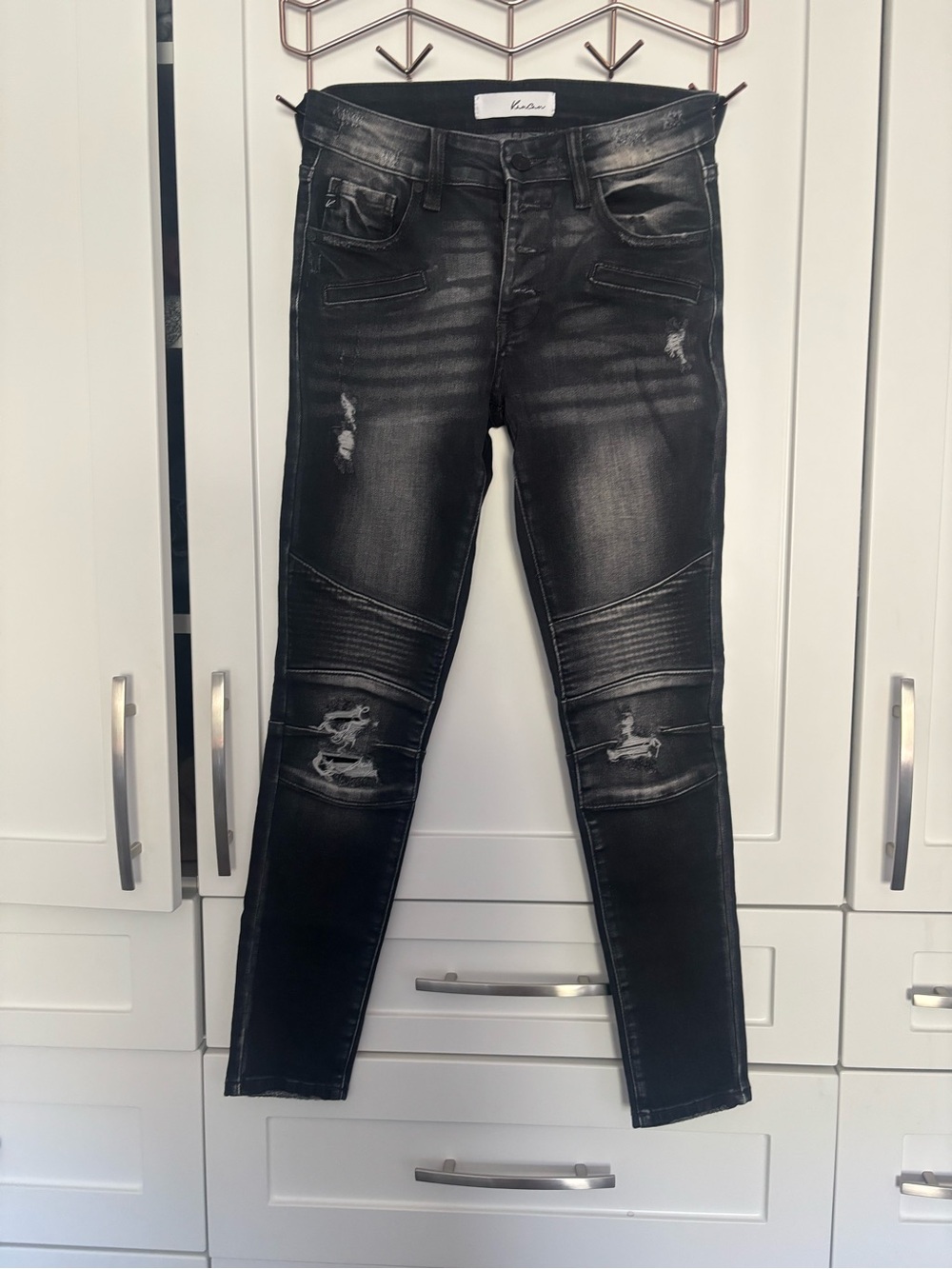 KanCan Black Distressed Moto Skinny Jeans